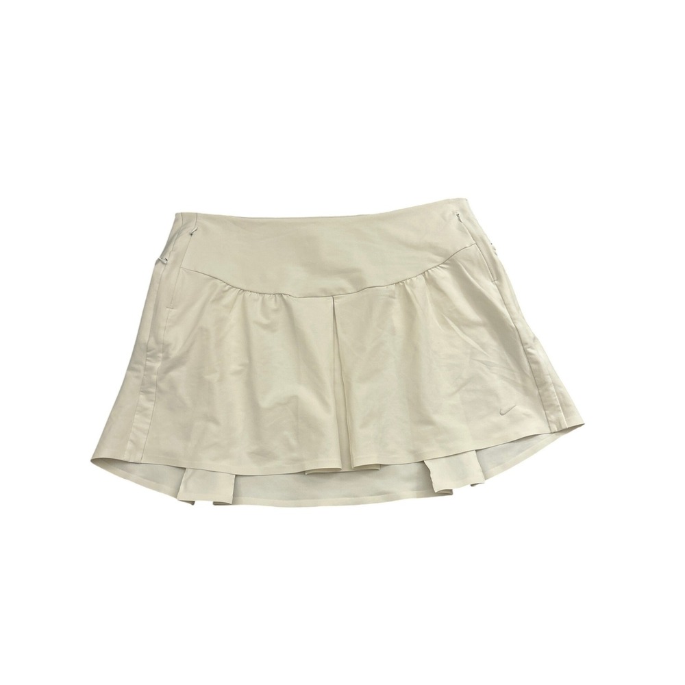 Nike Golf Skort Womens 14 Beige Excellent Dri-FIT Tour Premium Pleated Skirt